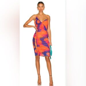 H:OURS Revolve Quintana Dress Candy Ombre Midi DRESS SIZE XS 1886